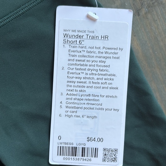 Wunder Train High-Rise Short 6" - “Legacy Green”. - Picture 5 of 6